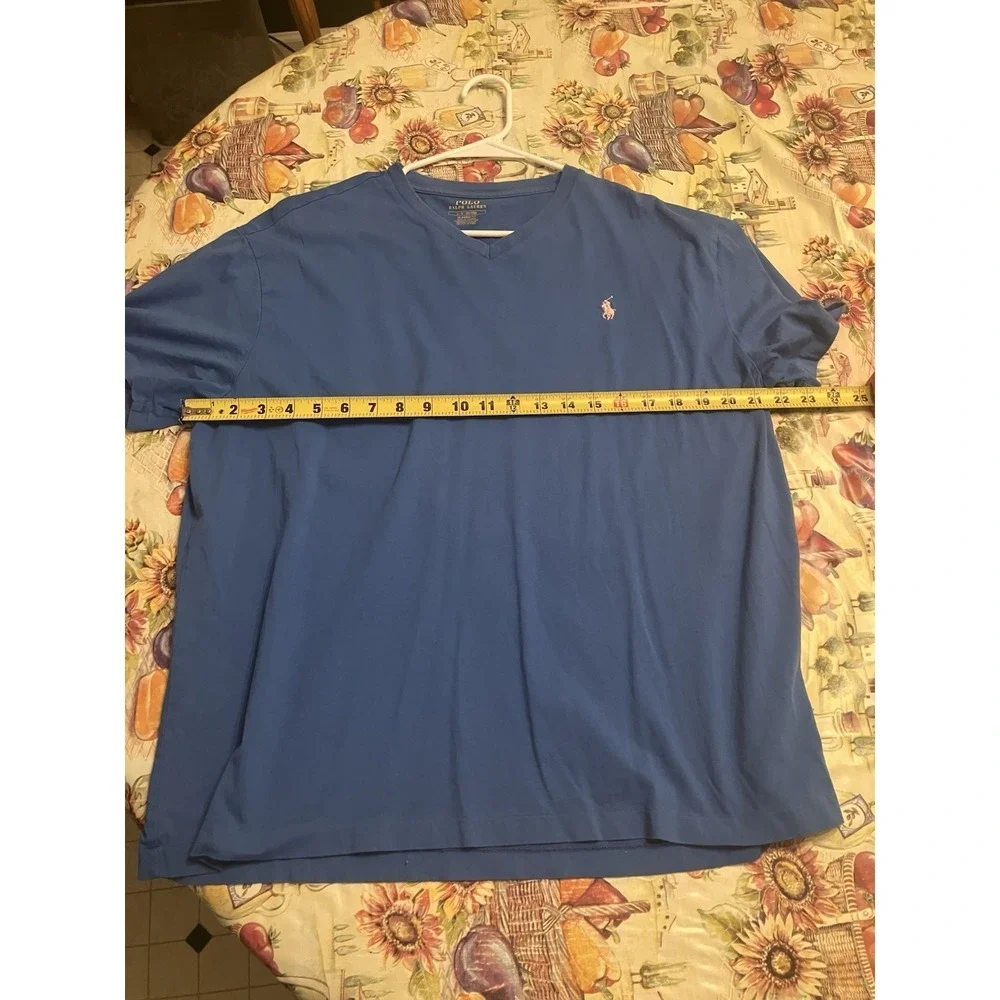 Polo Ralph Lauren Men's Blue Crew Neck Short Sleeve Logo Cotton Knit T-Shirt L